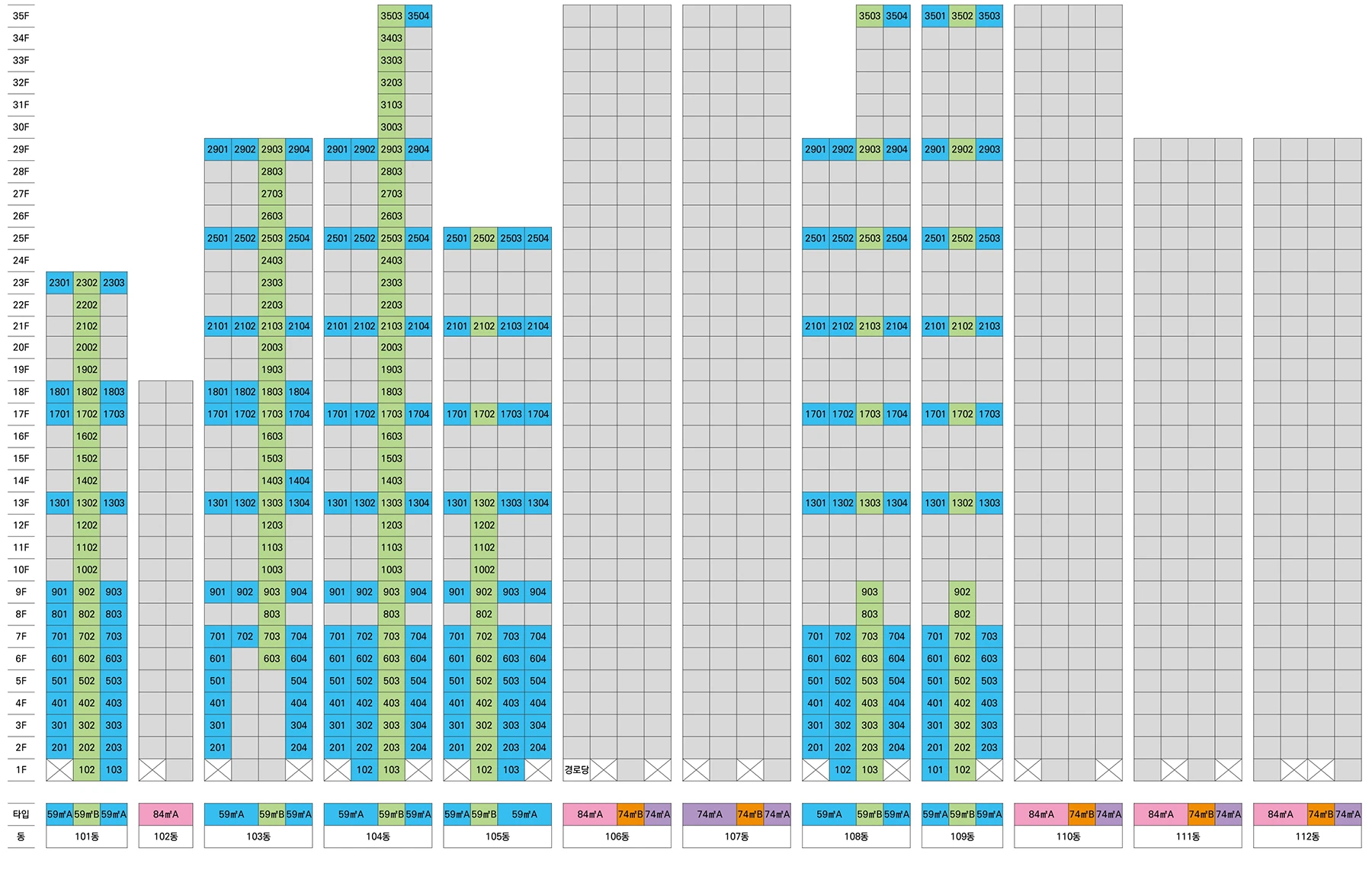 포레나더샵 인천시청역 동.호수배치도